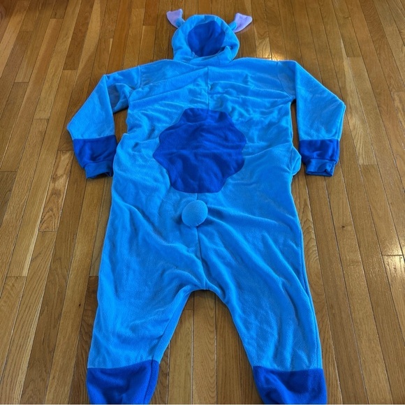 Disney Stitch Sleepwear One Piece Costume Pajamas Plush Hood Adult Size Small - Picture 6 of 7